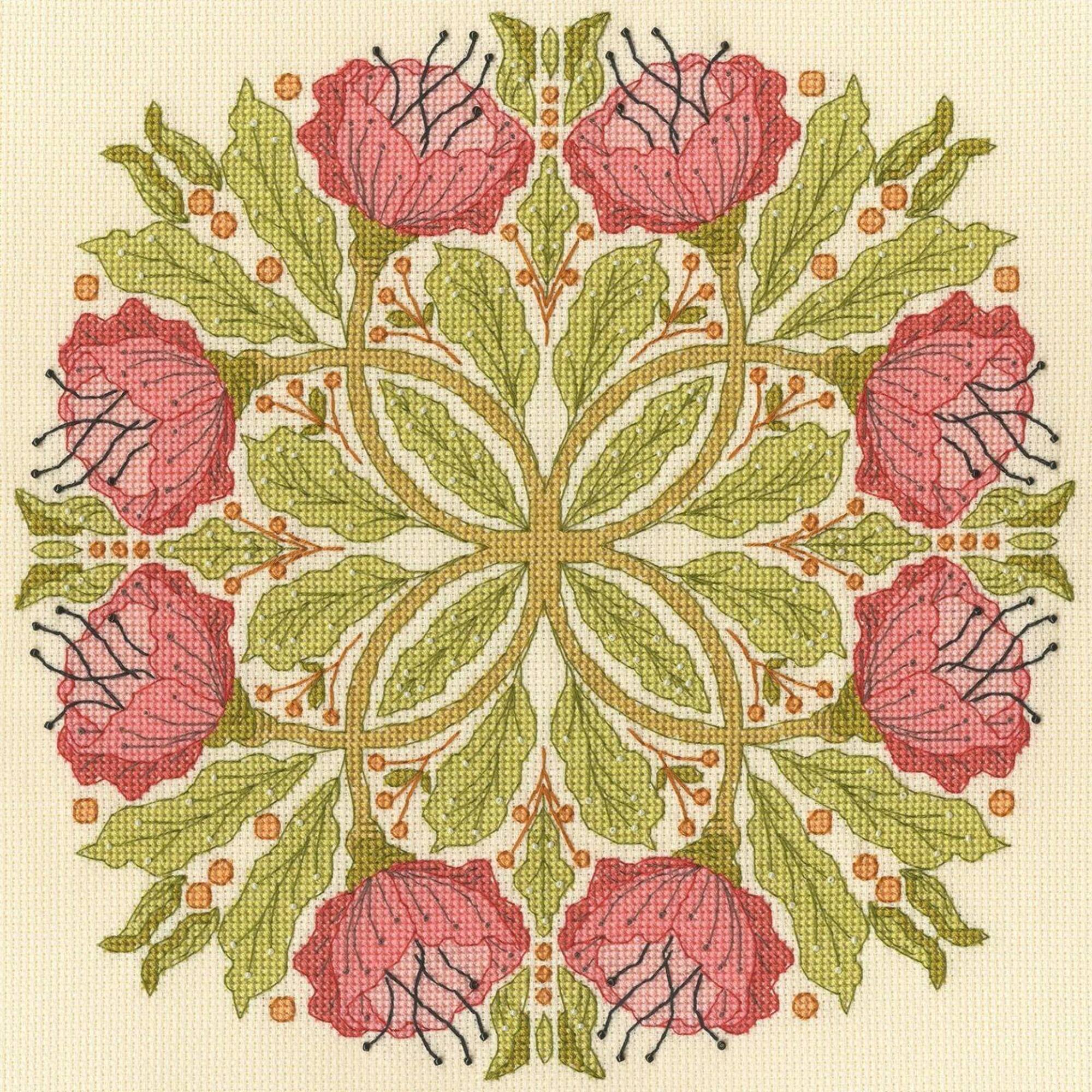 Bothy Threads Celtic Poppies Counted Cross Stitch Kit